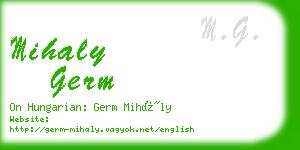 mihaly germ business card